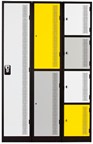 Contemporary Lockers-Slotted Doors